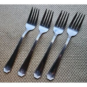 Towle ANNANDALE Set of 4 Salad Forks Satin Stainless Flatware 18-10 Germany 7"